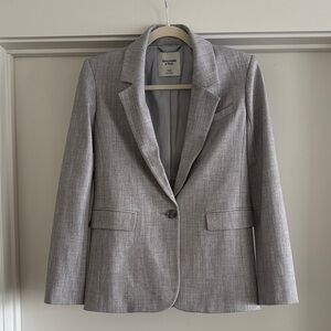 Abercrombie & Fitch Light Gray Women's Single-Button Blazer
